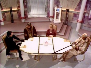  Borusa's Inner Council talks with the Master.  
